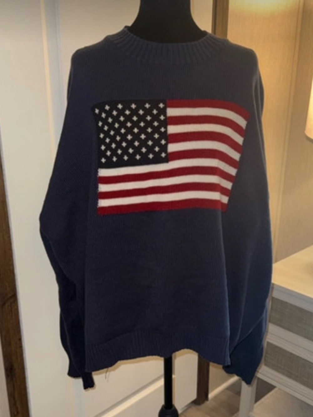 Navy Flag Crewneck Sweater - Men's